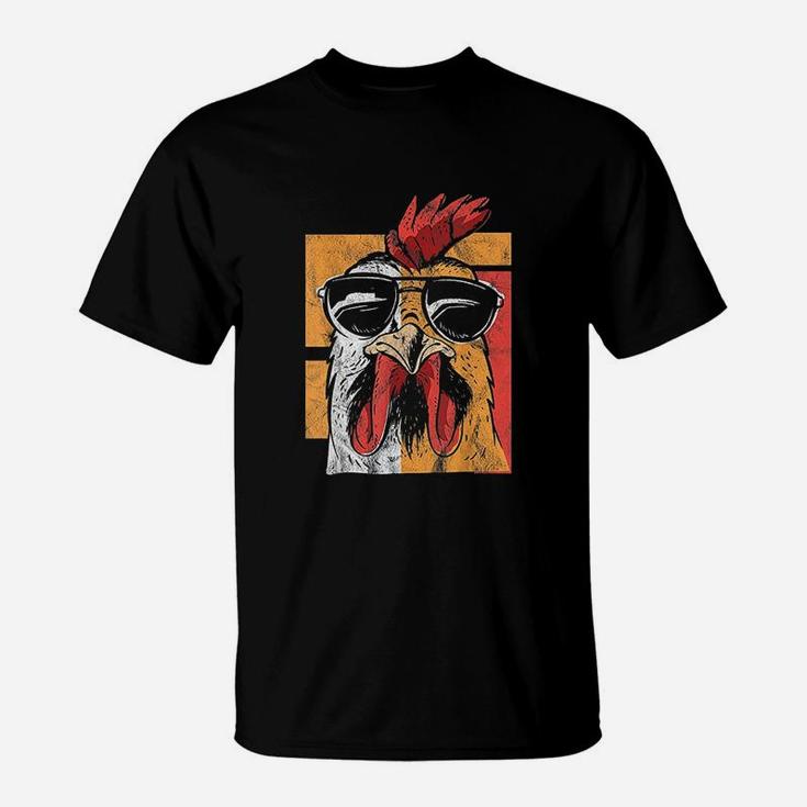 Cool Rooster Wearing Sunglasses Vintage Chicken T-Shirt