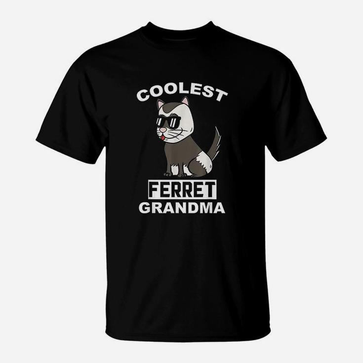 Coolest Ferret Grandma Pet Grandmother T-Shirt
