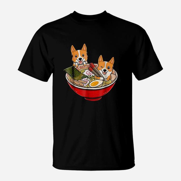 Corgi Japanese Ramen Funny Dog T-Shirt