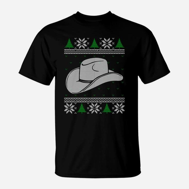 Cowman Xmas Gift Cowboy And Cowgirl Hat Lover Ugly Christmas Sweatshirt T-Shirt