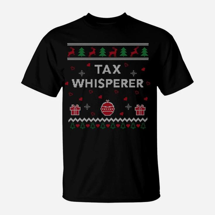 Cpa Xmas Tax Whisperer Funny Accountant Gift Ugly Christmas Sweatshirt T-Shirt