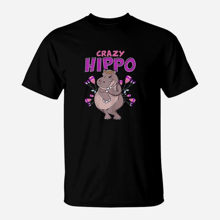 Crazy Hippo Funny Hippopotamus Lover Gift Designs T-Shirt