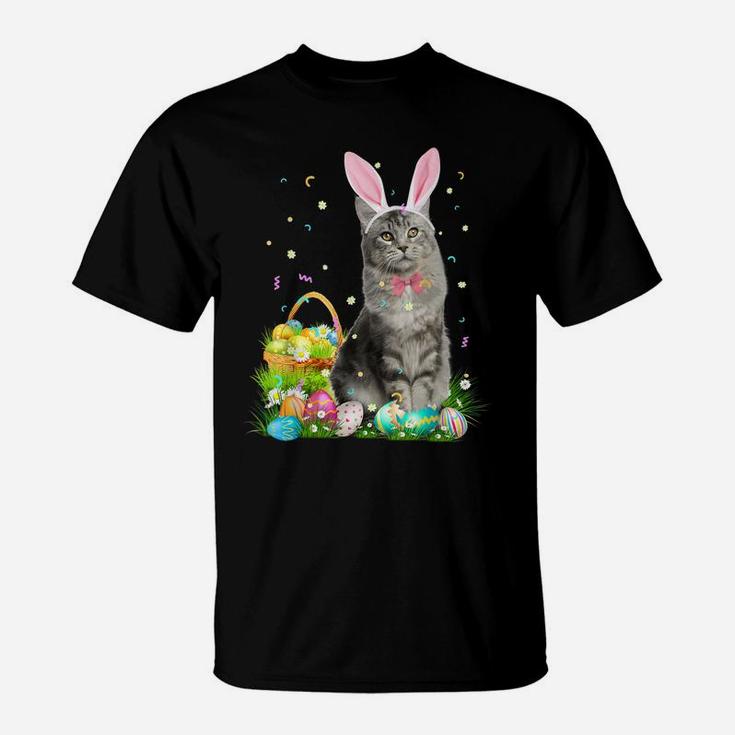 Cute Cat Easter Day Bunny Eggs Costume Gift Mens Womens Kids T-Shirt