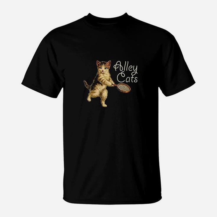 Cute Funny Alley Cats Tennis T-Shirt