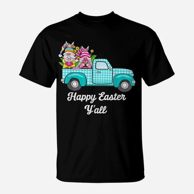 Cute Gnomes With Bunny Ears Egg Hunting Truck Easter Gnome T-Shirt