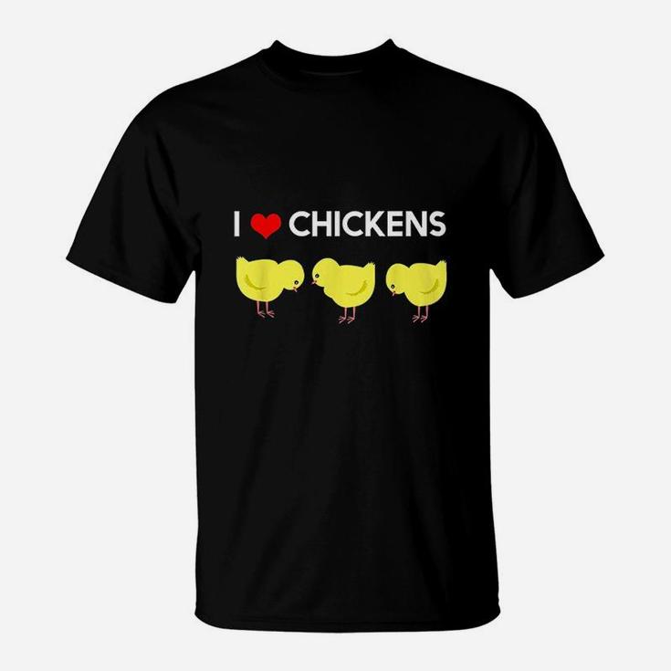 Cute I Love Chickens Design T-Shirt