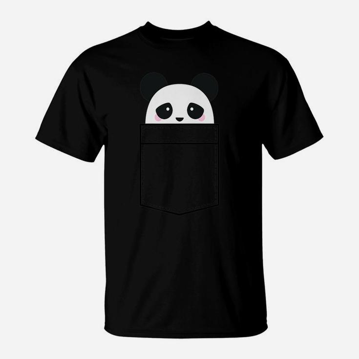 Cute Panda Pocket Shirt Gift For Men Women T-Shirt