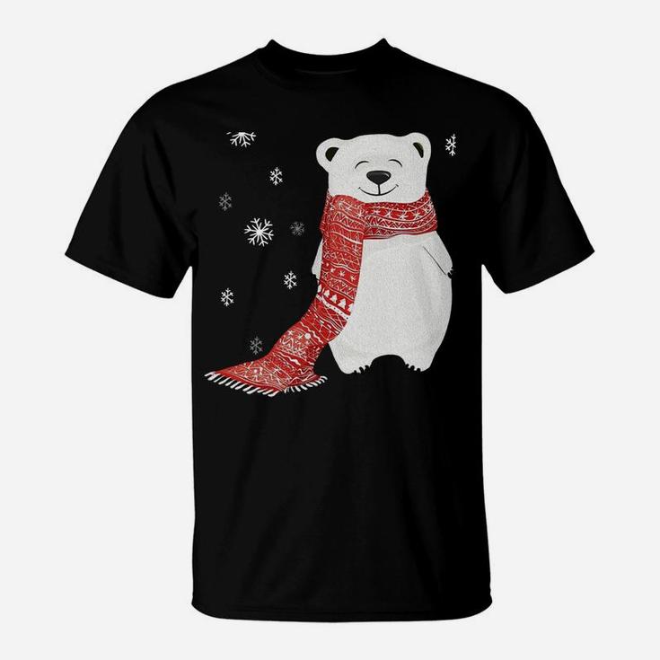 Cute Polar Bear Scarf Merry Christmas Xmas Holidays Gift Tee Sweatshirt T-Shirt