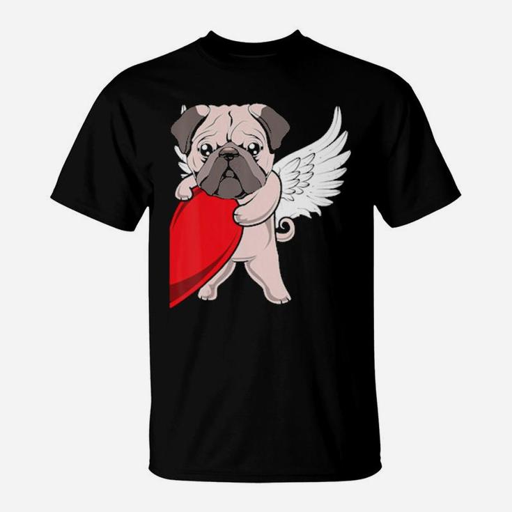 Cute Pug Dog Heart Love Pugs Valentine's Day Couples Gift T-Shirt