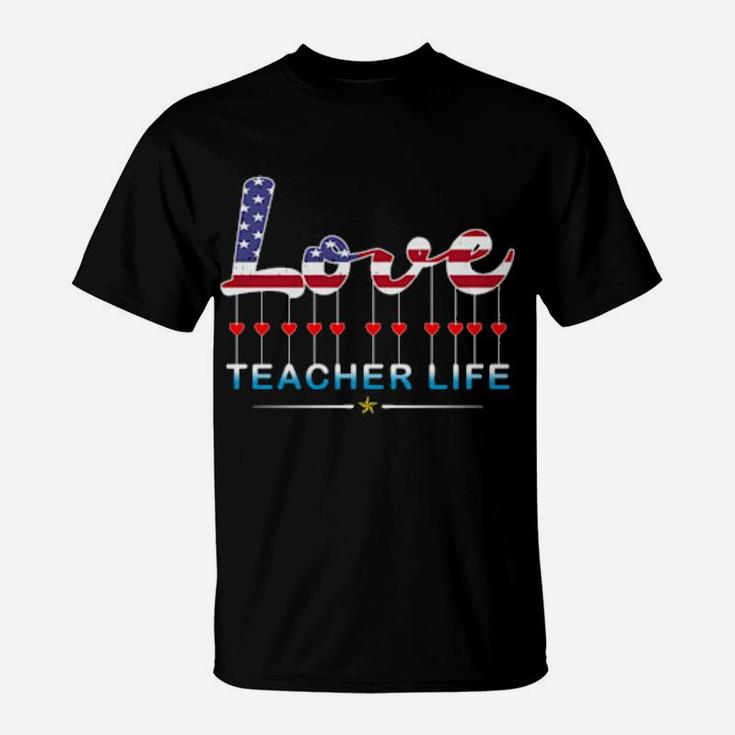 Cute School Love Teacher Life Valentines Day Teacher T-Shirt