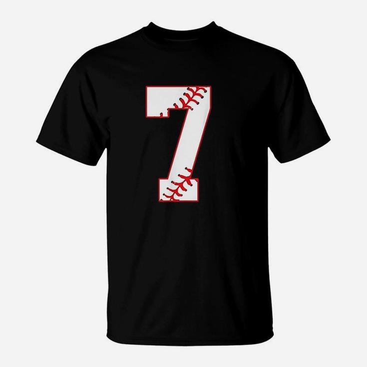 Cute Seventh Birthday Party 7Th Baseball Born T-Shirt