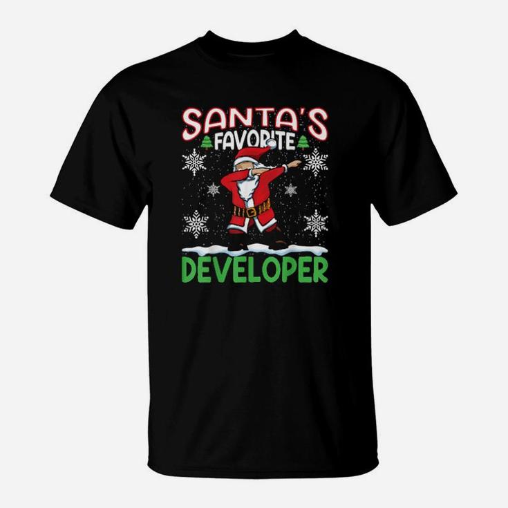 Dab Santas Favorite Developer Christmas Santa Dabbing T-Shirt