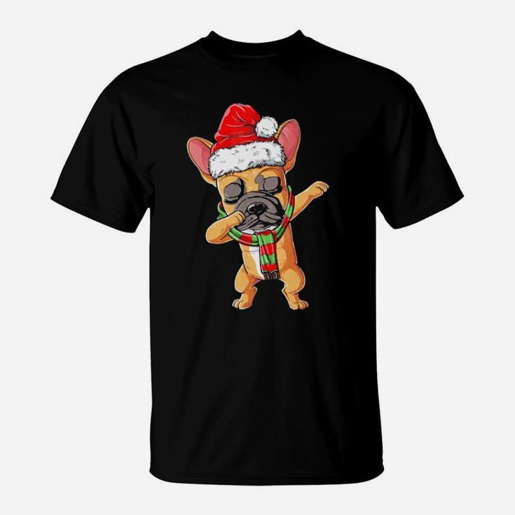 Dabbing French Bulldog Santa T-Shirt