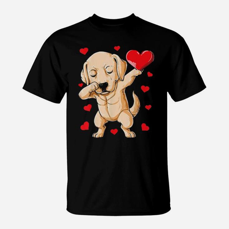 Dabbing Labrador Valentines Day Dog Lover Heart Boys T-Shirt
