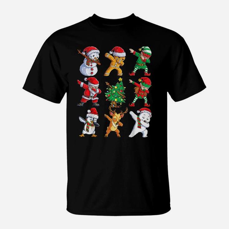 Dabbing Santa Elf Friends Christmas Boys Men Funny Xmas Dab T-Shirt