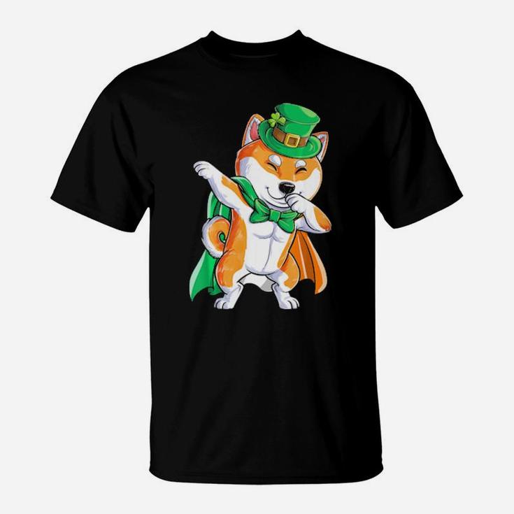 Dabbing Shiba Inu St Patricks Day  Leprechaun Irish T-Shirt