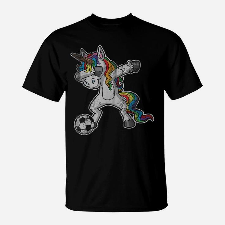 Dabbing Unicorn T Shirt Girls Soccer Gifts Kids Women T-Shirt