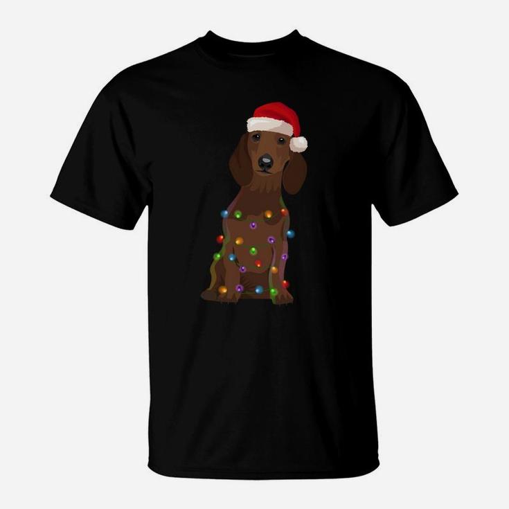 Dachshund Christmas Lights Xmas Dog Lover Sweatshirt T-Shirt