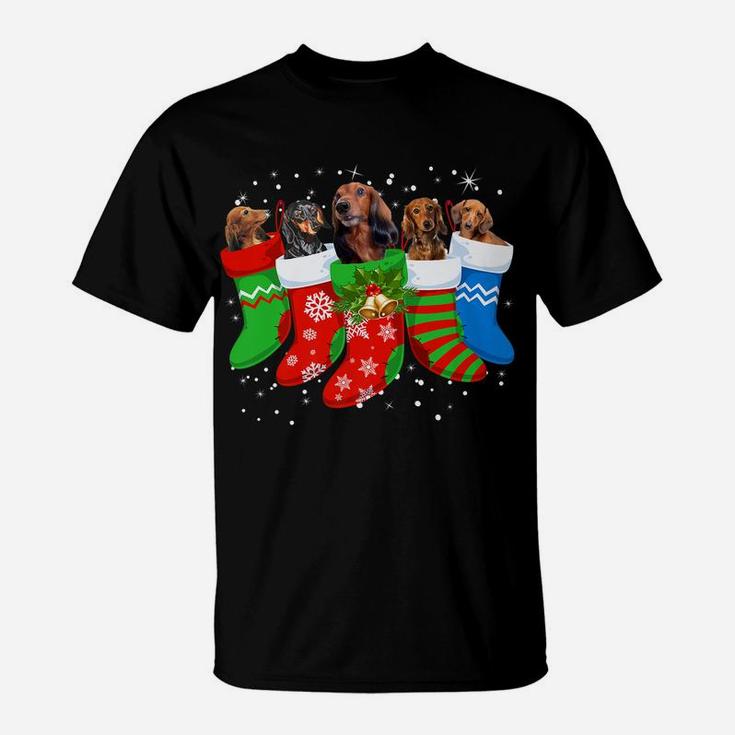 Dachshund Christmas Shirt Dachshund Dog Cute Socks Xmas Gift T-Shirt