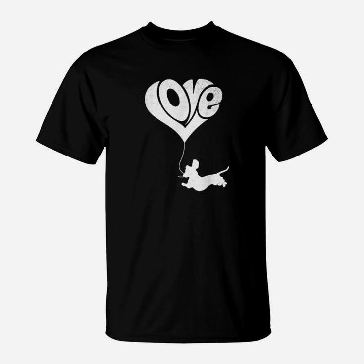 Dachshund Dog Heart Valentines Day Girls T-Shirt
