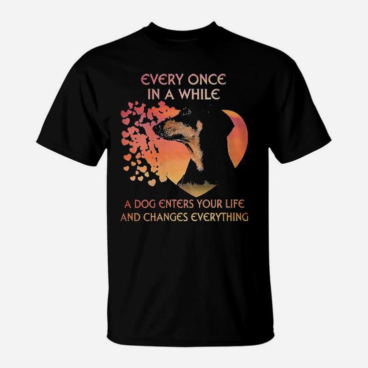 Dachshund Every Once In A While A Dog Enters Your Life And Changes Everything T-Shirt