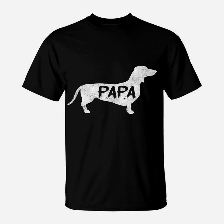 Dachshund Papa Dog Cute Puppy Doggie Animal Lover Doxie Dad T-Shirt