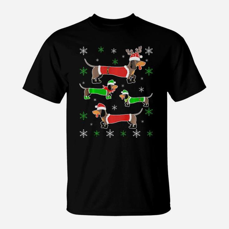Dachshund Ugly Chirstmas Costume Merry Xmas Dog Lover T-Shirt