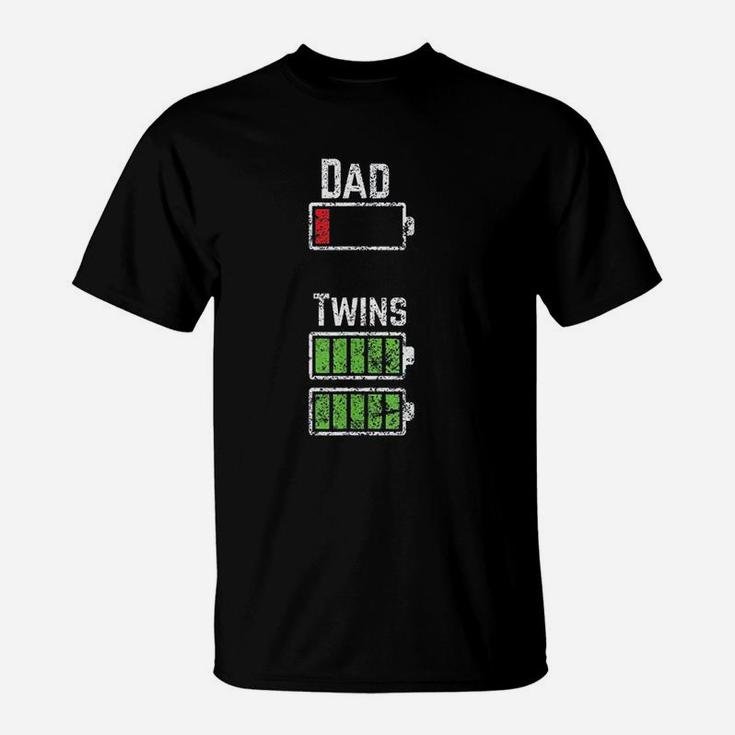 Dad Twins Battery Charge T-Shirt