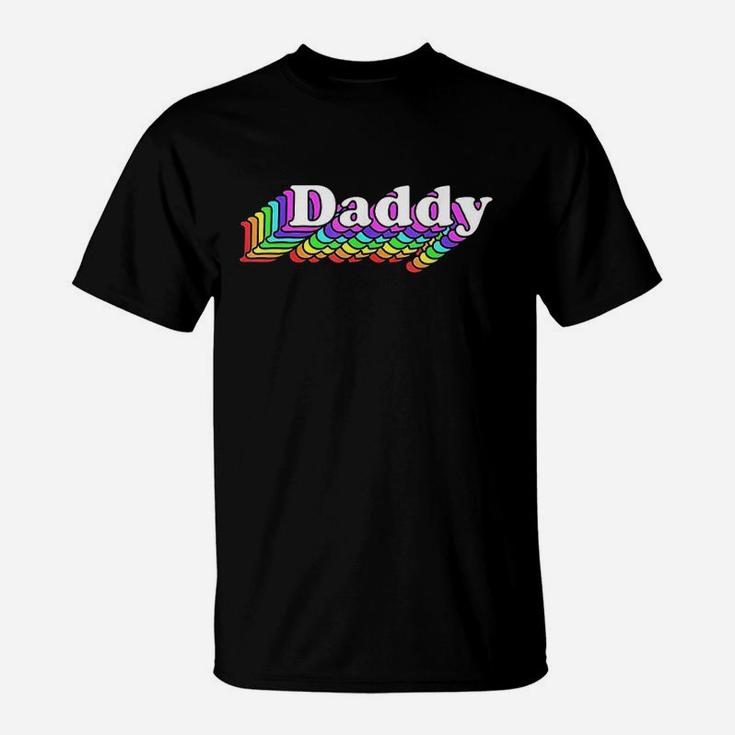Daddy Gay Daddy Bear Retro Lgbt Rainbow T-Shirt