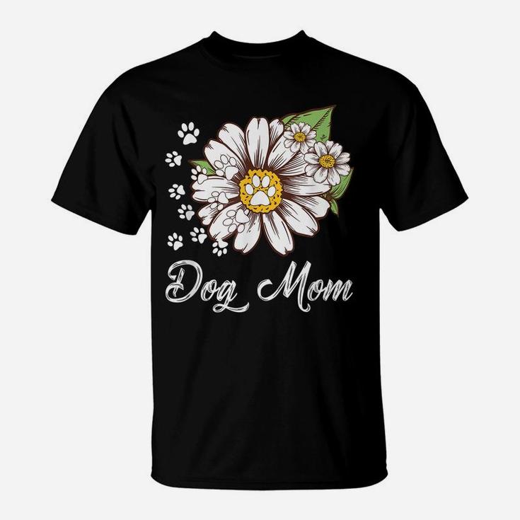 Daisy Flower Dog Mom Paw Footprint Funny Gift For Men Women T-Shirt