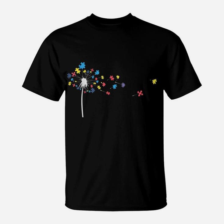 Dandelion Flower Puzzle Pieces Autism Awareness Shirts Gifts T-Shirt