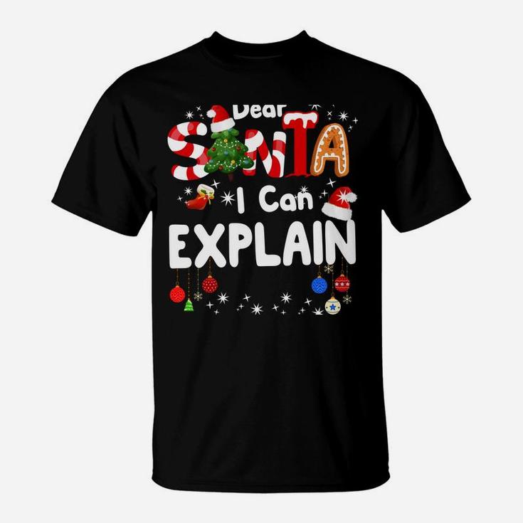 Dear Santa I Can Explain Funny Christmas Gifts Boys Kids T-Shirt