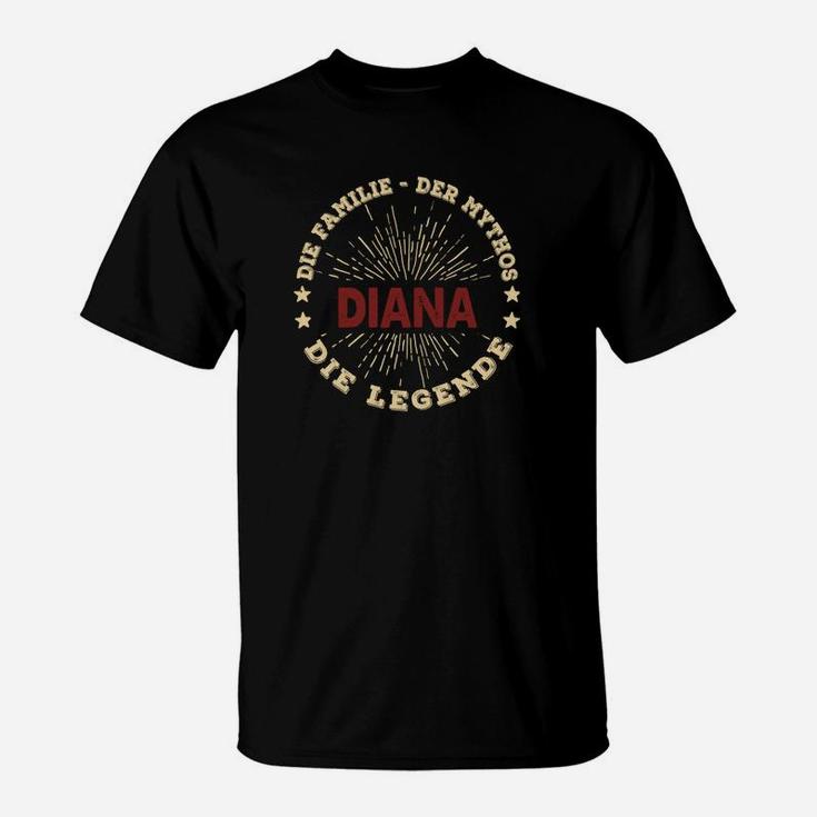 Diana Mythos & Legende Personalisiertes Schwarz T-Shirt