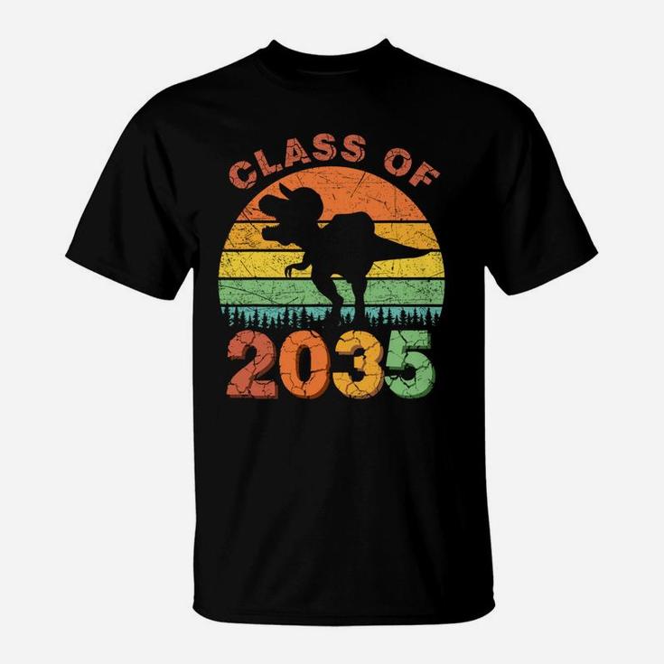 Dinosaur Class Of 2035 Grow With Me First Day Kindergarten Sweatshirt T-Shirt