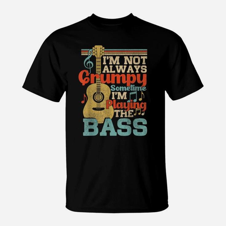 Distressed Quote Bass Guitar Player Funny Retro Music T-Shirt