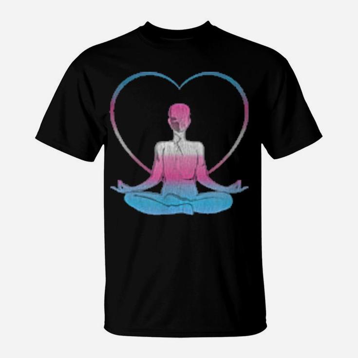 Distressed Transgender Spirituelle Trans Stolz Yoga Herz T-Shirt