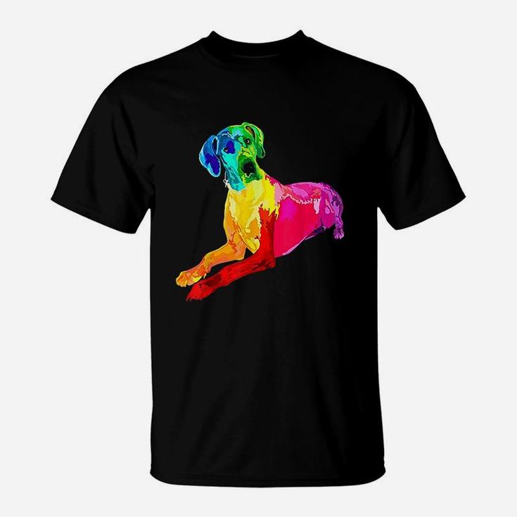 Dog Lover Gifts Great Dane For Women Colorful Great Dane Men T-Shirt