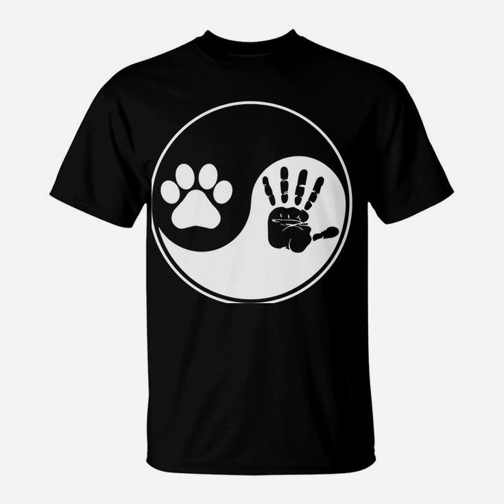 Dog Paw Human Hand Dogs Owner Animal Lover Pet Puppies T-Shirt