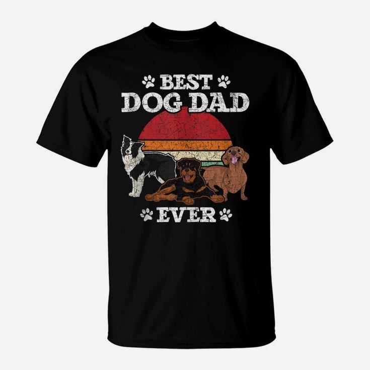 Dog Pet Animal Best Dog Dad Ever Fathers Day Retro Dog T-Shirt