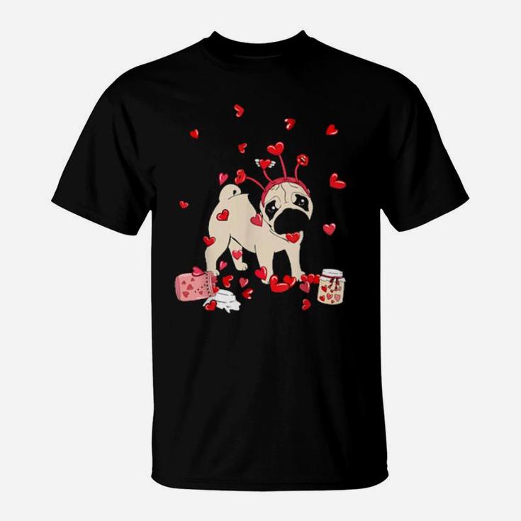 Dog Valentine Cute Pug Valentine's Day T-Shirt
