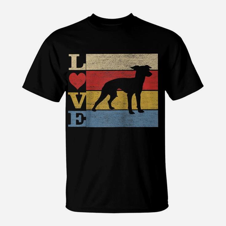 Dogs 365 Retro Love Italian Greyhound Dog Vintage Gift Raglan Baseball Tee T-Shirt