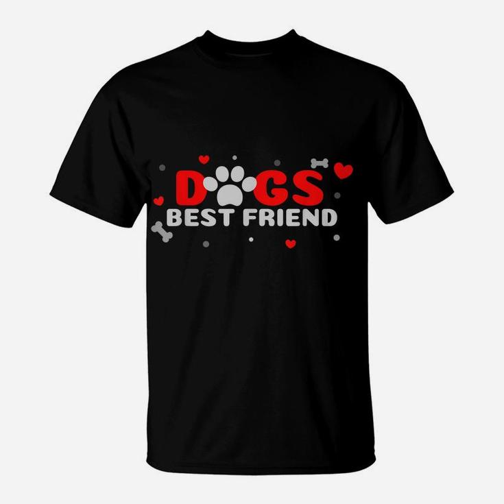 Dogs Best Friend Dog, Heart Paw Print, Dog Lovers T-Shirt