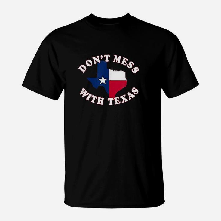Dont Mess With State Outline And Flag Texas T-Shirt