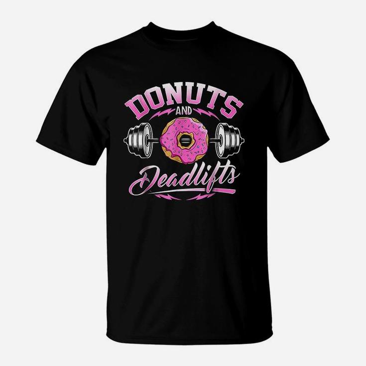 Donuts And Deadlifts Weightlifting Funny Gym T-Shirt
