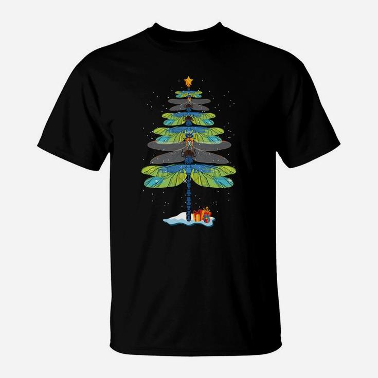 Dragonfly Christmas Tree Christmas Spirit Animal Funny Sweatshirt T-Shirt
