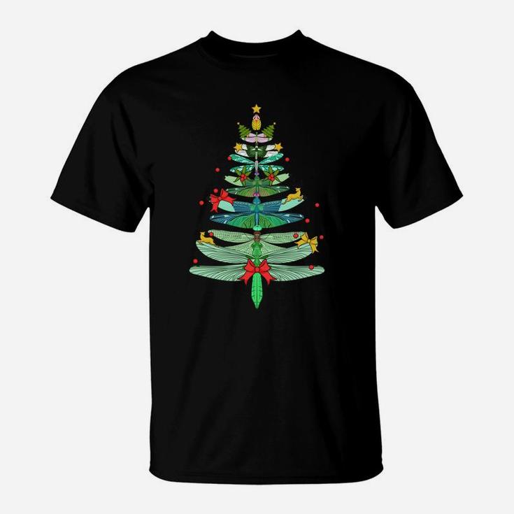 Dragonfly Christmas Tree Shirt Merry Xmas Christmas Tree Sweatshirt T-Shirt