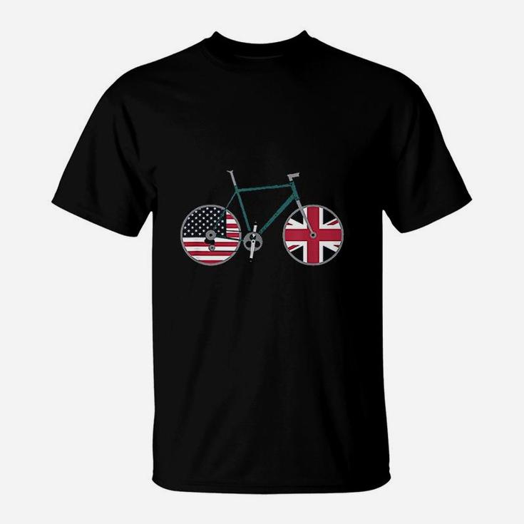 Dual Citizen Cycling Usa United Kingdom  Dual Citizenship T-Shirt