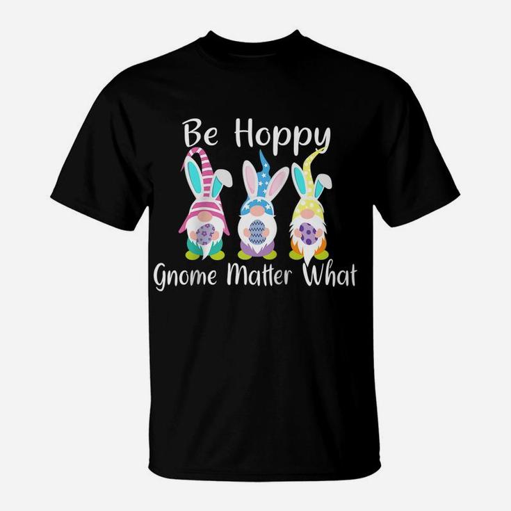 Easter Gnome Be Hoppy Shirt Spring Easter Bunny Pun Women Raglan Baseball Tee T-Shirt