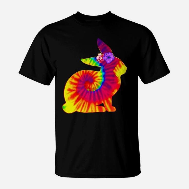Easter Hippie Bunny Rabbit Tie Dye Print Top For Girls Women T-Shirt