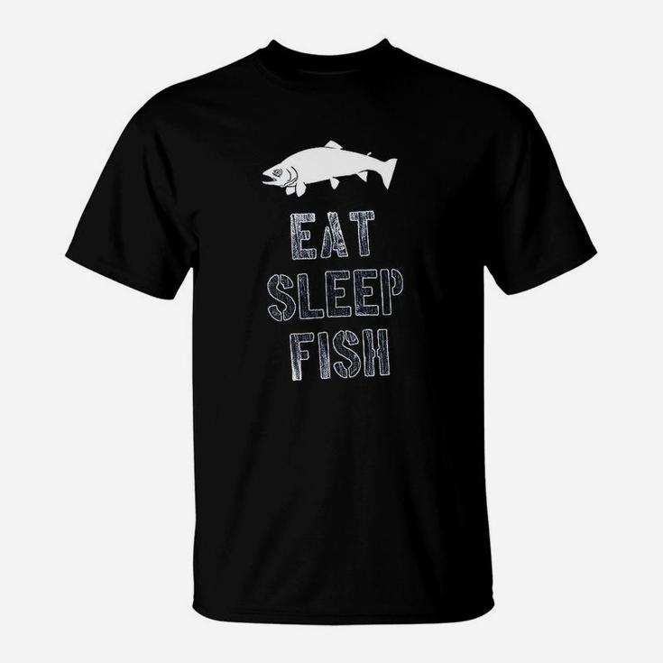 Eat Sleep Fish Funny Fishing Lover Gift For Dad T-Shirt